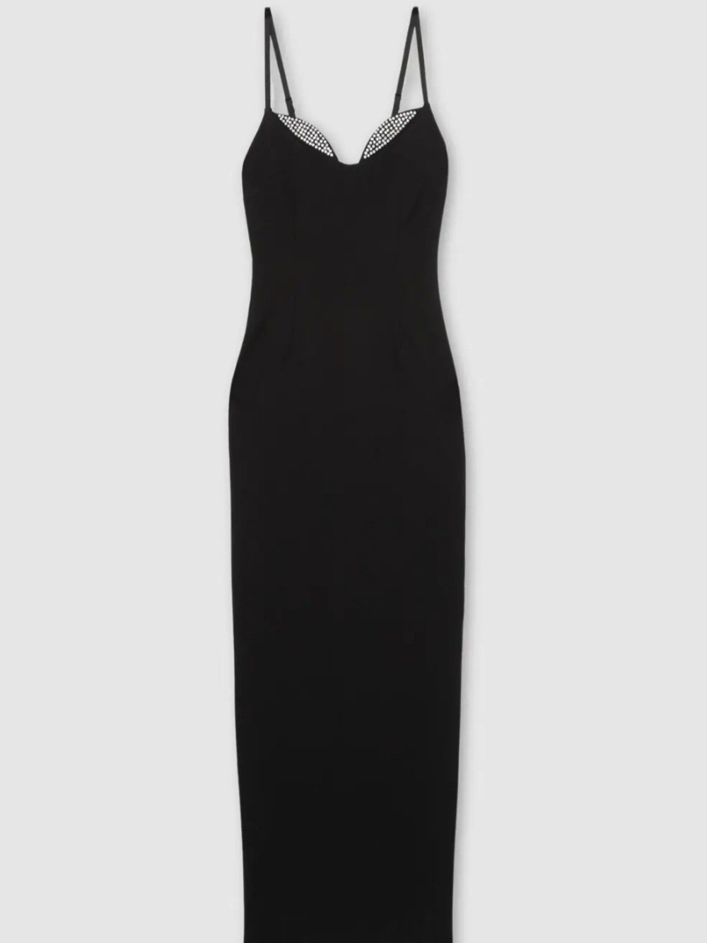 Good American Black Slim Spaghetti-Strap Maxi Dress